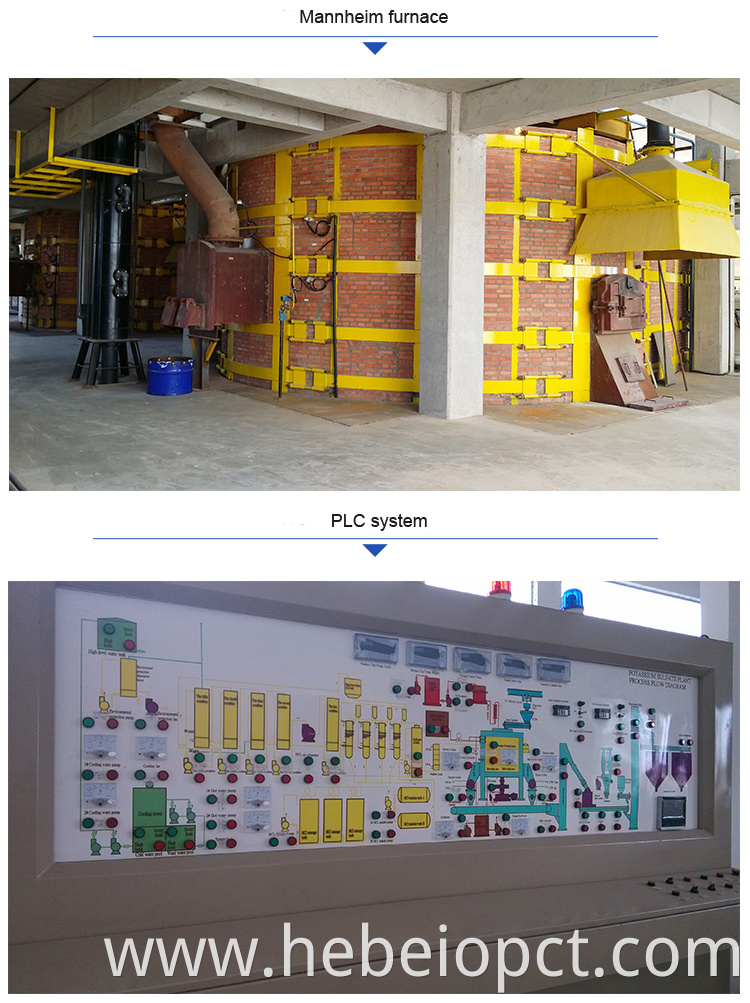 SOP K2SO4 Potassium Sulfate mannheim furnace line 20000T/year